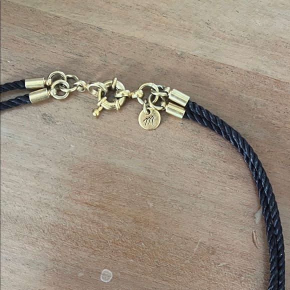 Madewell Gold Geometric Necklace with Black Cord - Picture 4 of 5